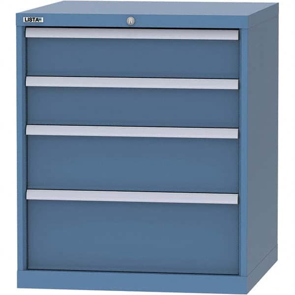 LISTA - 4 Drawer, 45 Compartment Red Steel Modular Storage Cabinet - Benchmark Tooling