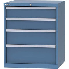 LISTA - 4 Drawer, 45 Compartment Red Steel Modular Storage Cabinet - Benchmark Tooling