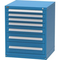 Vidmar - 7 Drawer, 344 Compartment Bright Blue Steel Modular Storage Cabinet - Benchmark Tooling