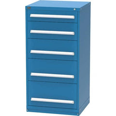 Vidmar - 5 Drawer, 124 Compartment Bright Blue Steel Modular Storage Cabinet - Benchmark Tooling