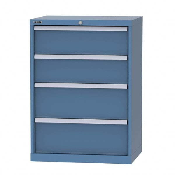 LISTA - 8 Drawer, 124 Compartment Bright Blue Steel Modular Storage Cabinet - Benchmark Tooling