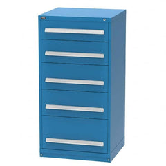 Vidmar - 5 Drawer Bright Blue Steel Modular Storage Cabinet - Benchmark Tooling