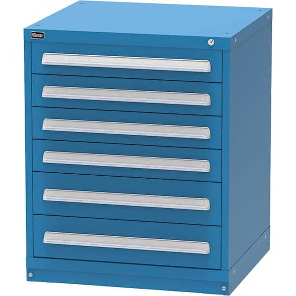 Vidmar - 6 Drawer, 344 Compartment Bright Blue Steel Modular Storage Cabinet - Benchmark Tooling