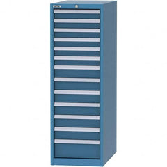 LISTA - 13 Drawer, 45 Compartment Bright Blue Steel Modular Storage Cabinet - Benchmark Tooling
