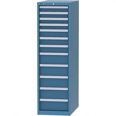 LISTA - 12 Drawer, 45 Compartment Bright Blue Steel Modular Storage Cabinet - Benchmark Tooling