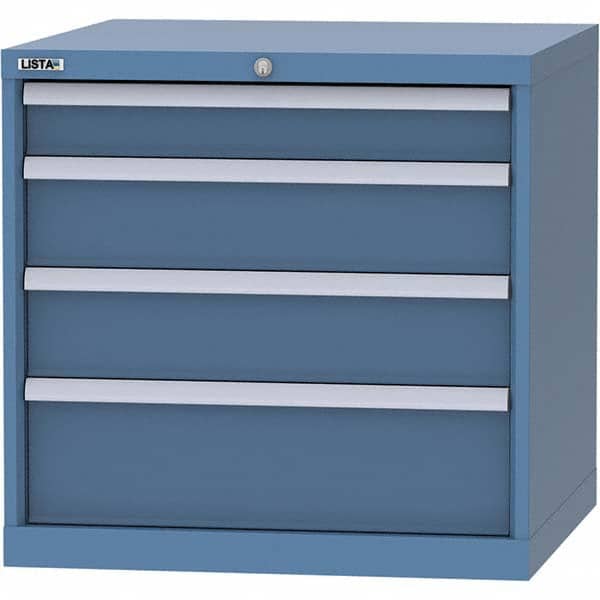 LISTA - 4 Drawer, 45 Compartment Red Steel Modular Storage Cabinet - Benchmark Tooling
