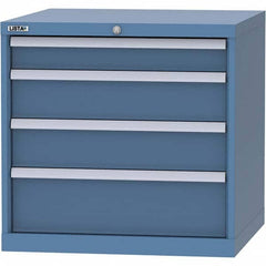 LISTA - 4 Drawer, 45 Compartment Red Steel Modular Storage Cabinet - Benchmark Tooling