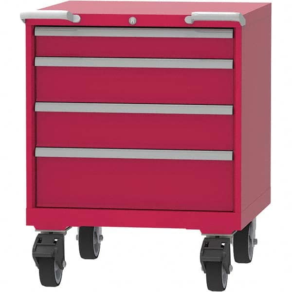 LISTA - 4 Drawer, 45 Compartment Bright Blue Steel Modular Storage Cabinet - Benchmark Tooling