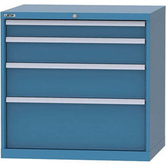 LISTA - 4 Drawer, 84 Compartment Bright Blue Steel Modular Storage Cabinet - Benchmark Tooling