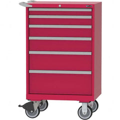 LISTA - 6 Drawer, 124 Compartment Bright Blue Steel Modular Storage Cabinet - Benchmark Tooling