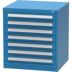 Vidmar - 7 Drawer Bright Blue Steel Modular Storage Cabinet - Benchmark Tooling