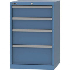 LISTA - 4 Drawer, 84 Compartment Bright Blue Steel Modular Storage Cabinet - Benchmark Tooling