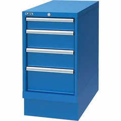 LISTA - 4 Drawer, 34 Compartment Bright Blue Steel Modular Storage Cabinet - Benchmark Tooling