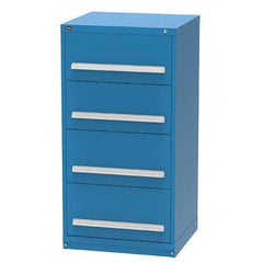 Vidmar - 4 Drawer, 344 Compartment Bright Blue Steel Modular Storage Cabinet - Benchmark Tooling