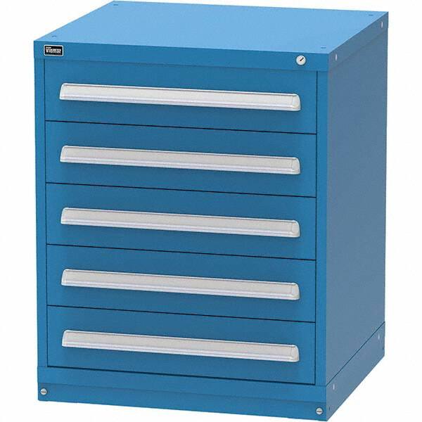 Vidmar - 5 Drawer Bright Blue Steel Modular Storage Cabinet - Benchmark Tooling