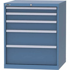 LISTA - 5 Drawer, 45 Compartment Bright Blue Steel Modular Storage Cabinet - Benchmark Tooling