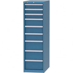 LISTA - 9 Drawer, 45 Compartment Bright Blue Steel Modular Storage Cabinet - Benchmark Tooling