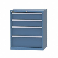 LISTA - 7 Drawer, 124 Compartment Bright Blue Steel Modular Storage Cabinet - Benchmark Tooling