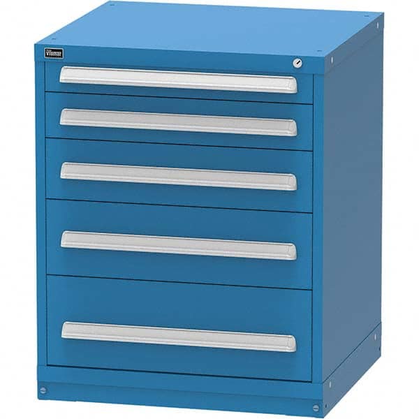 Vidmar - 5 Drawer, 344 Compartment Bright Blue Steel Modular Storage Cabinet - Benchmark Tooling