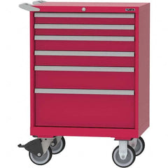 LISTA - 6 Drawer, 124 Compartment Bright Blue Steel Modular Storage Cabinet - Benchmark Tooling