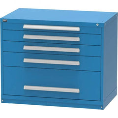 Vidmar - 5 Drawer, 344 Compartment Bright Blue Steel Modular Storage Cabinet - Benchmark Tooling