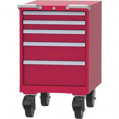 LISTA - 5 Drawer, 99 Compartment Bright Blue Steel Modular Storage Cabinet - Benchmark Tooling