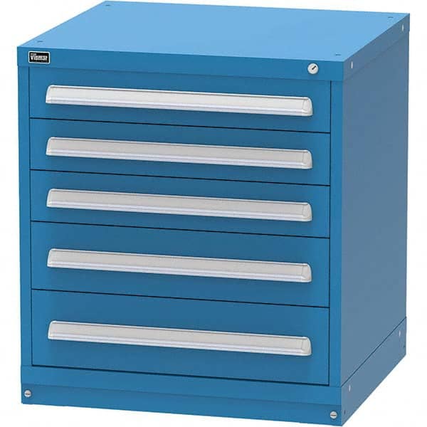 Vidmar - 5 Drawer, 344 Compartment Bright Blue Steel Modular Storage Cabinet - Benchmark Tooling