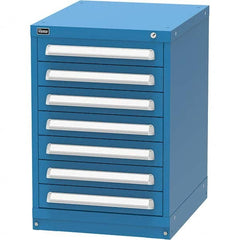 Vidmar - 7 Drawer, 45 Compartment Bright Blue Steel Modular Storage Cabinet - Benchmark Tooling
