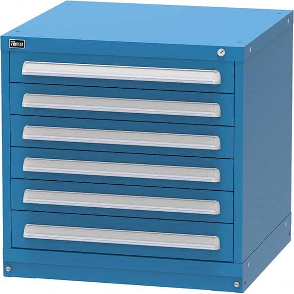 Vidmar - 6 Drawer Bright Blue Steel Modular Storage Cabinet - Benchmark Tooling