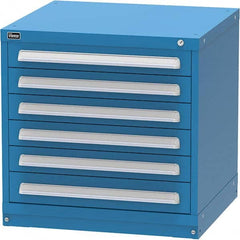 Vidmar - 6 Drawer Bright Blue Steel Modular Storage Cabinet - Benchmark Tooling