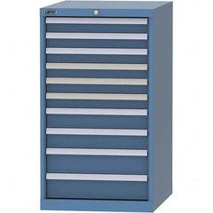 LISTA - 10 Drawer, 99 Compartment Bright Blue Steel Modular Storage Cabinet - Benchmark Tooling