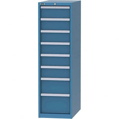 LISTA - 8 Drawer, 45 Compartment Bright Blue Steel Modular Storage Cabinet - Benchmark Tooling