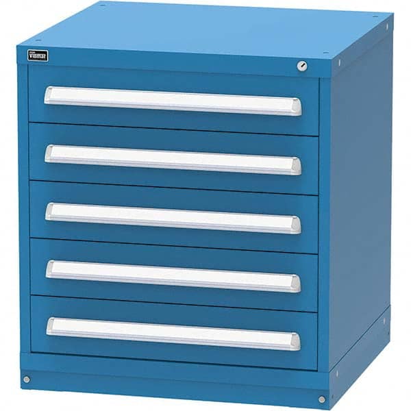 Vidmar - 5 Drawer Bright Blue Steel Modular Storage Cabinet - Benchmark Tooling