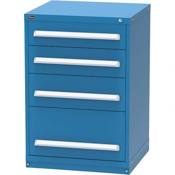 Vidmar - 4 Drawer Bright Blue Steel Modular Storage Cabinet - Benchmark Tooling