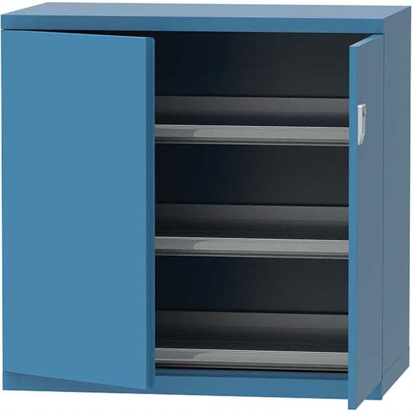LISTA - 84 Compartment Bright Blue Steel Modular Storage Cabinet - Benchmark Tooling