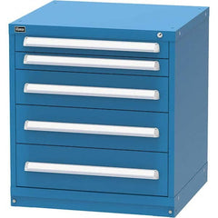 Vidmar - 5 Drawer, 124 Compartment Bright Blue Steel Modular Storage Cabinet - Benchmark Tooling