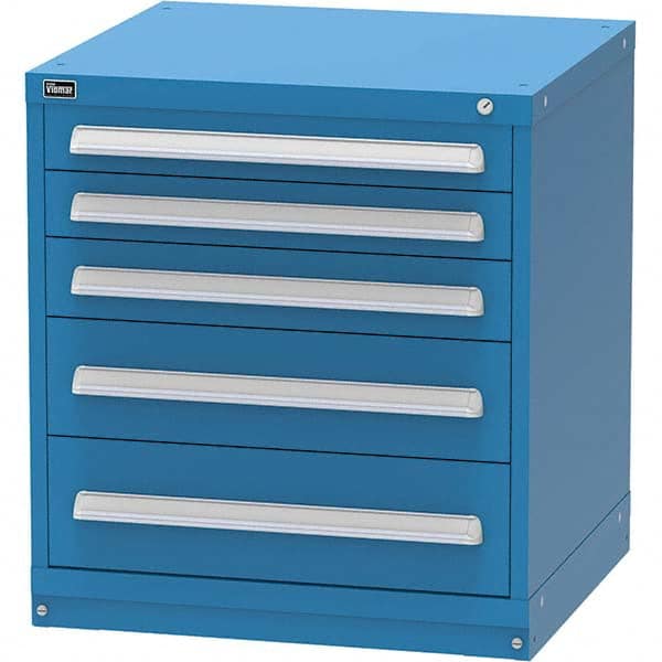 Vidmar - 5 Drawer Bright Blue Steel Modular Storage Cabinet - Benchmark Tooling