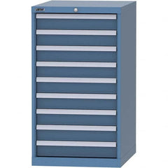 LISTA - 9 Drawer, 99 Compartment Bright Blue Steel Modular Storage Cabinet - Benchmark Tooling