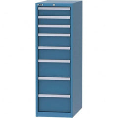 LISTA - 8 Drawer, 45 Compartment Bright Blue Steel Modular Storage Cabinet - Benchmark Tooling