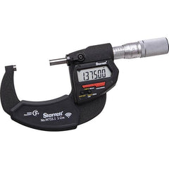 Starrett - Electronic Outside Micrometers Minimum Measurement (Decimal Inch): 1 Minimum Measurement (mm): 25 - Benchmark Tooling