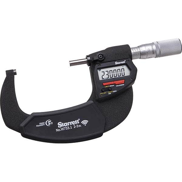 Starrett - Electronic Outside Micrometers Minimum Measurement (Decimal Inch): 2 Minimum Measurement (mm): 50 - Benchmark Tooling