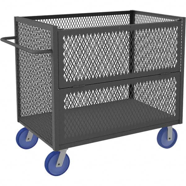 Durham - 3,600 Lb Capacity 1-Shelf 3-Sided Mesh Truck - Benchmark Tooling