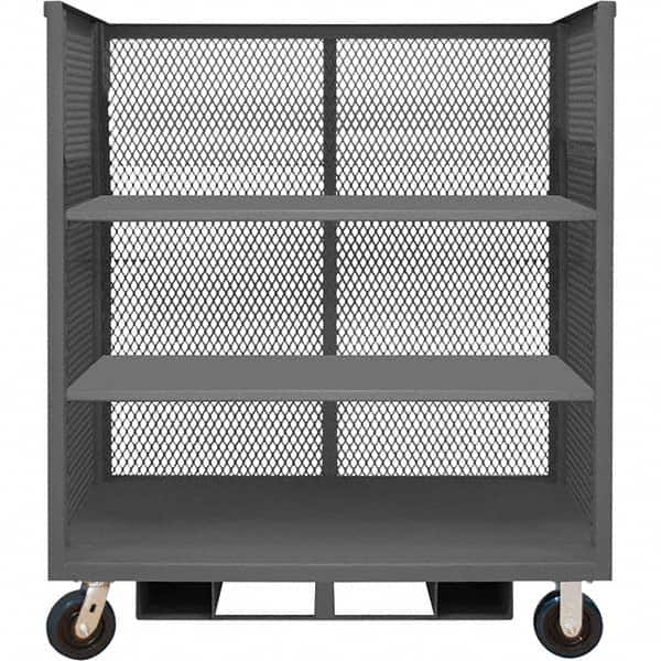 Durham - 3,600 Lb Capacity 3-Shelf 3-Sided Mesh Truck - Benchmark Tooling