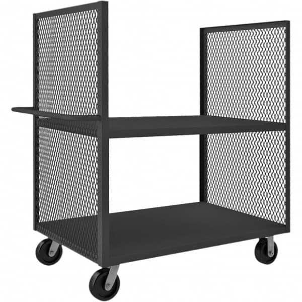 Durham - 2,000 Lb Capacity 2-Shelf 2-Sided Mesh Truck - Benchmark Tooling