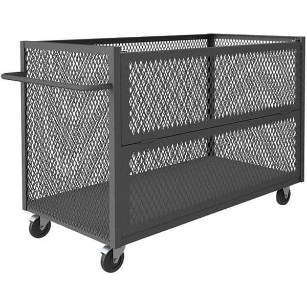 Durham - 1,400 Lb Capacity 1-Shelf 3-Sided Mesh Truck - Benchmark Tooling