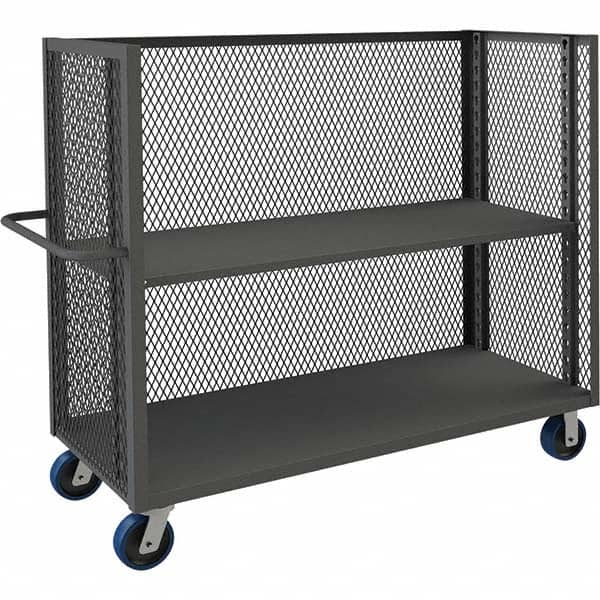 Durham - 3,000 Lb Capacity 3-Shelf 3-Sided Mesh Truck - Benchmark Tooling