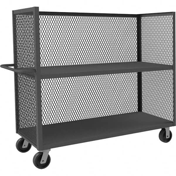 Durham - 3,000 Lb Capacity 2-Shelf 3-Sided Mesh Truck - Benchmark Tooling