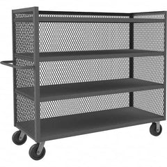 Durham - 3,000 Lb Capacity 4-Shelf 3-Sided Mesh Truck - Benchmark Tooling