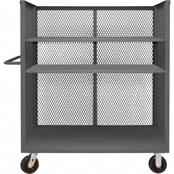Durham - 3,600 Lb Capacity 3-Shelf 3-Sided Mesh Truck - Benchmark Tooling