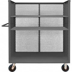 Durham - 3,600 Lb Capacity 3-Shelf 3-Sided Mesh Truck - Benchmark Tooling